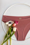 predný pohľad na nemenštruačné nohavičky komfii bikini briefs vo farbe pink latte